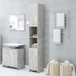 Bathroom Cabinet Concrete Grey 30x30x183.5 cm Engineered Wood