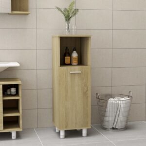 Bathroom Cabinet Sonoma Oak 30x30x95 cm Engineered Wood