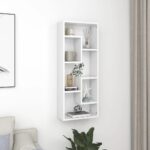 Chic White Floating Wall Shelf Storage Display Engineered Wood Easy Mount