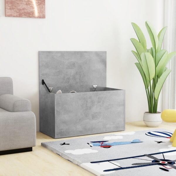 Trendy Engineered Wood Storage Chest Concrete Grey Spacious Organizer Box