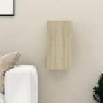 Chic Sonoma Oak Wall-Mounted TV Cabinet Engineered Wood with Shelves