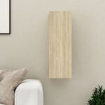 Chic Sonoma Oak Wall-Mounted TV Cabinet Engineered Wood with Shelves