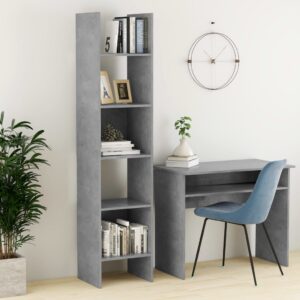 Book Cabinet Concrete Grey 40x35x180 cm Engineered Wood