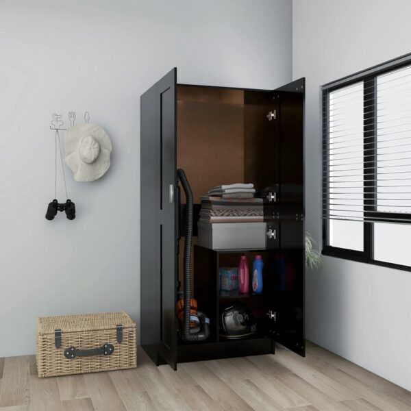 Wardrobe Black 82.5x51.5x180 cm Engineered Wood