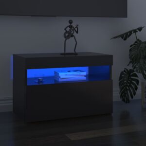 TV Cabinets with LED Lights 2 pcs High Gloss Grey 60x35x40 cm