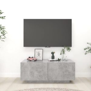 Chic Concrete Grey TV Stand Media Console Storage Cabinet Engineered Wood