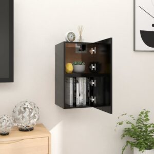 Wall Mounted TV Cabinets 2 pcs Black 30.5x30x30 cm