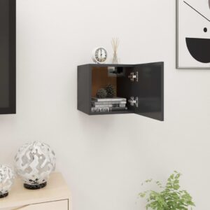 Chic Grey Wall Mounted TV Stand Media Console Storage Cabinet Modern Design