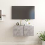 Modern Floating TV Stand Wall Mount Entertainment Unit Storage Cabinet Grey