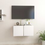 Hanging TV Cabinet White and Sonoma Oak 60x30x30 cm