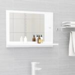 Bathroom Mirror White 60x10.5x37 cm Engineered Wood