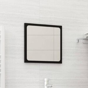 Bathroom Mirror Black 40x1.5x37 cm Engineered Wood