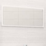 Chic High Gloss White Bathroom Mirror Contemporary Engineered Wood Acrylic