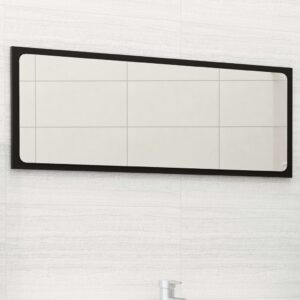 Chic Black Wall Mounted Mirror Contemporary  Engineered Wood Acrylic Finish