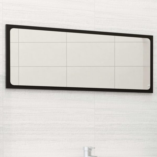 Chic Black Wall Mounted Mirror Contemporary  Engineered Wood Acrylic Finish