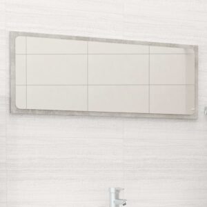 Chic Concrete Grey Wall Mirror Contemporary Engineered Wood Acrylic Finish