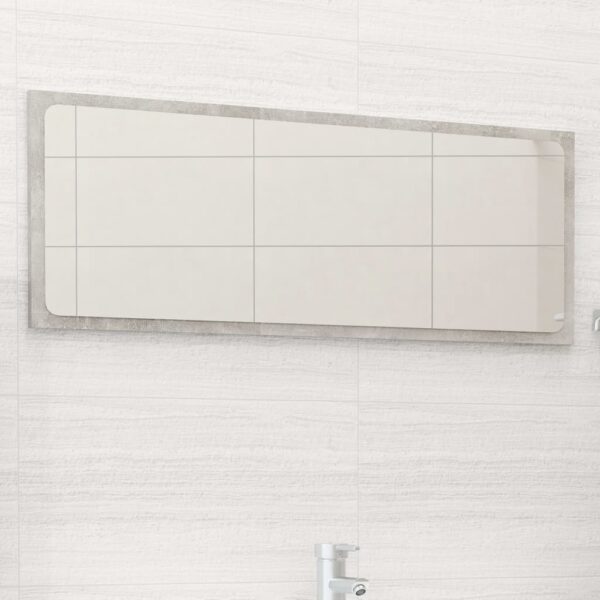 Chic Concrete Grey Wall Mirror Contemporary Engineered Wood Acrylic Finish