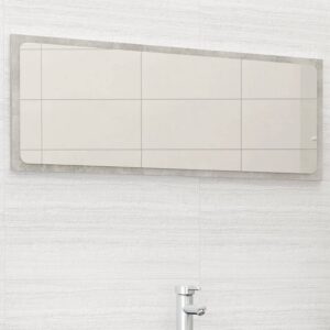 Chic Concrete Grey Wall Mirror Contemporary Engineered Wood Acrylic Bathroom Decor