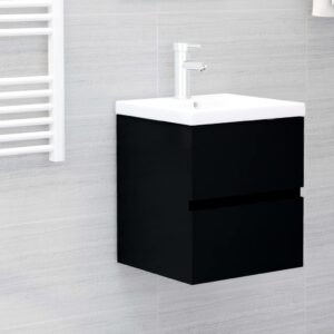 Sink Cabinet Black 41x38.5x45 cm Engineered Wood