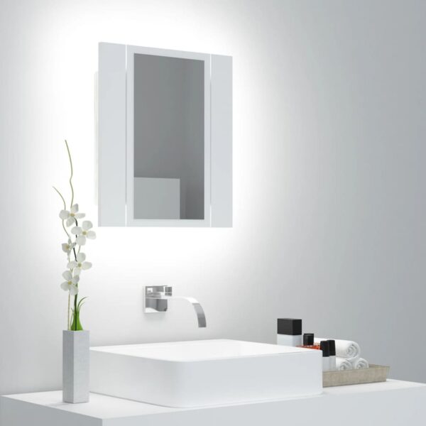 LED Bathroom Mirror Cabinet White 40x12x45 cm Acrylic