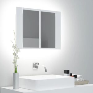 LED Bathroom Mirror Cabinet White 60x12x45 cm Acrylic