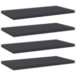 Modern Grey Floating Shelves Wall Mount Storage Display Engineered Wood Set