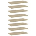 Sonoma Oak Finish Engineered Wood Bookshelf Boards Set of Eight Easy Install