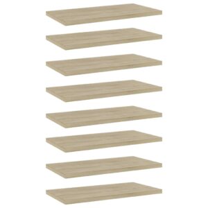 Sonoma Oak Finish Engineered Wood Bookshelf Boards Set of Eight Easy Install