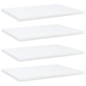 White Engineered Wood Bookshelf Boards Set of Four Modern Simple Storage