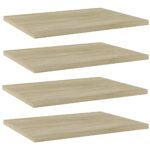 Engineered Wood Bookshelf Boards Set of Four Sonoma Oak Finish Easy Clean