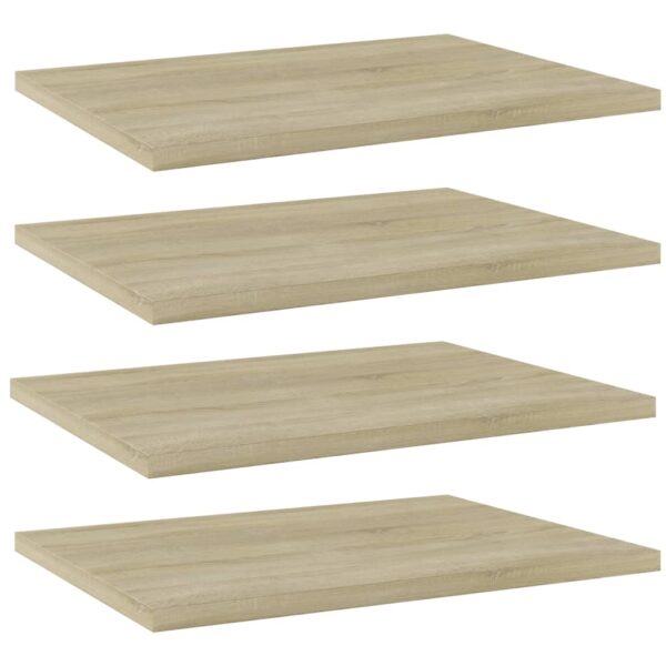 Engineered Wood Bookshelf Boards Set of Four Sonoma Oak Finish Easy Clean