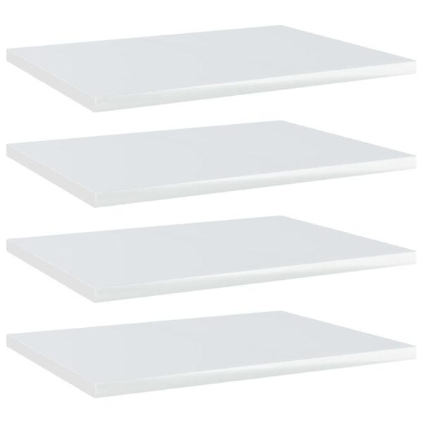 High Gloss White Floating Shelves Engineered Wood Wall Storage Modern Home Decor