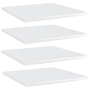 High Gloss White Floating Shelves Engineered Wood Storage Display Wall Mounted