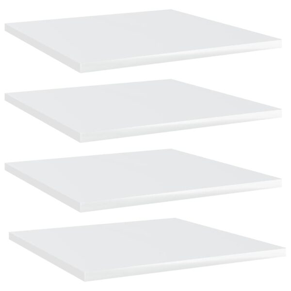 High Gloss White Floating Shelves Engineered Wood Storage Display Wall Mounted