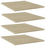 Engineered Wood Bookshelf Boards Set of Four Sonoma Oak Finish Easy Install