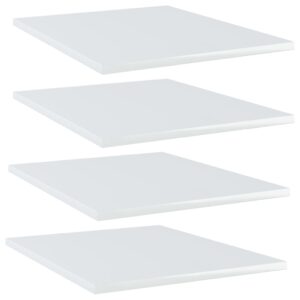 High Gloss White Floating Shelves Engineered Wood Wall Storage Modern Home Decor