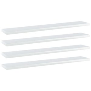 High Gloss White Floating Wall Shelves Storage Display Shelf Engineered Wood Pack