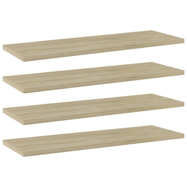 Sonoma Oak Finish Engineered Wood Bookshelf Boards Set of Four Easy Install