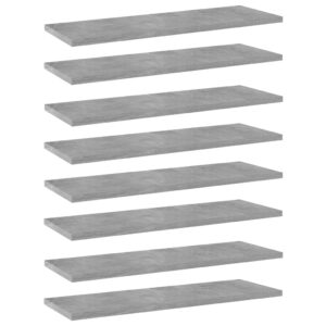 Modern Concrete Grey Floating Shelves Engineered Wood Storage Display Wall Mount