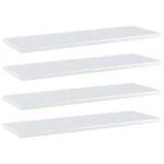 High Gloss White Floating Shelves Engineered Wood Wall Storage Modern Home Decor