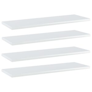 High Gloss White Floating Shelves Engineered Wood Wall Storage Modern Home Decor