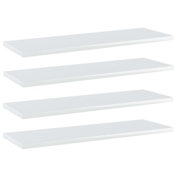 High Gloss White Floating Shelves Engineered Wood Wall Storage Modern Home Decor