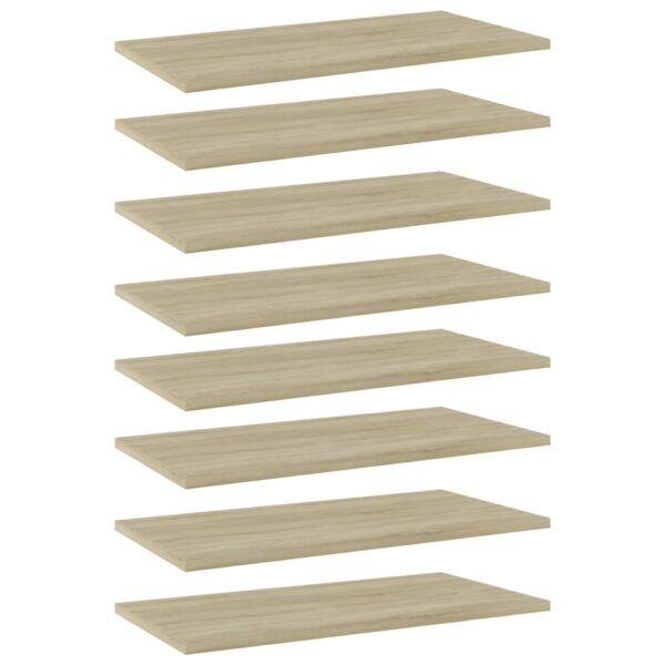 Sonoma Oak Finish Engineered Wood Bookshelf Boards Set of Eight Modern Storage