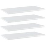 High Gloss White Floating Shelves Engineered Wood Wall Storage Modern Home Decor