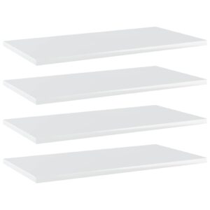 High Gloss White Floating Shelves Engineered Wood Wall Storage Modern Home Decor