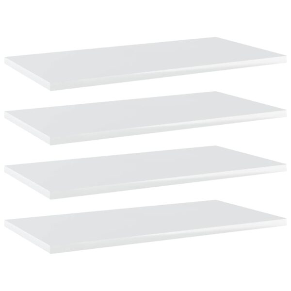 High Gloss White Floating Shelves Engineered Wood Wall Storage Modern Home Decor