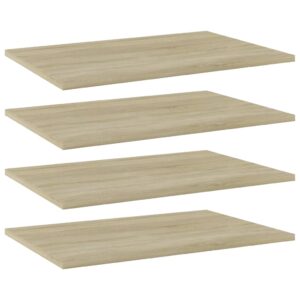 Sonoma Oak Finish Engineered Wood Bookshelf Boards Set of Four Easy Install