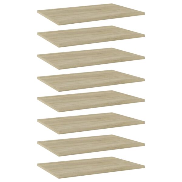 Chic Sonoma Oak Finish Engineered Wood Bookshelf Panels Set of Eight