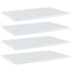 High Gloss White Floating Shelves Engineered Wood Wall Storage Modern Home Decor