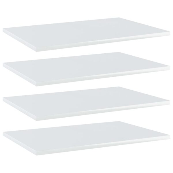 High Gloss White Floating Shelves Engineered Wood Wall Storage Modern Home Decor